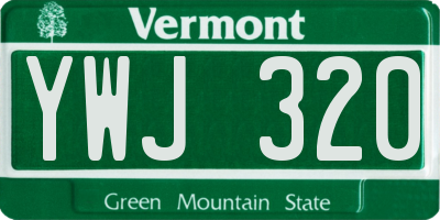 VT license plate YWJ320