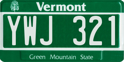 VT license plate YWJ321