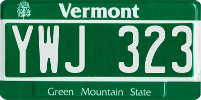 VT license plate YWJ323