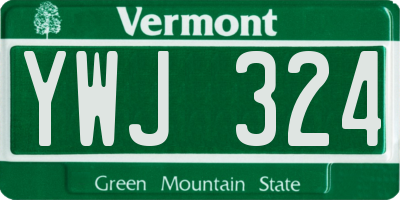 VT license plate YWJ324