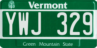 VT license plate YWJ329