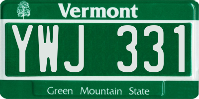 VT license plate YWJ331