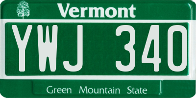 VT license plate YWJ340