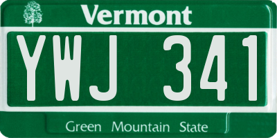 VT license plate YWJ341