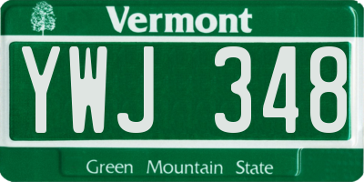 VT license plate YWJ348
