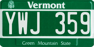 VT license plate YWJ359