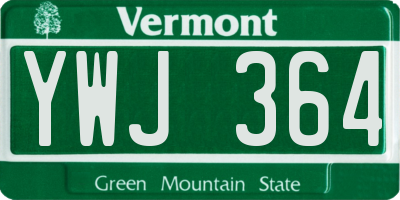 VT license plate YWJ364