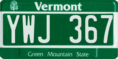 VT license plate YWJ367