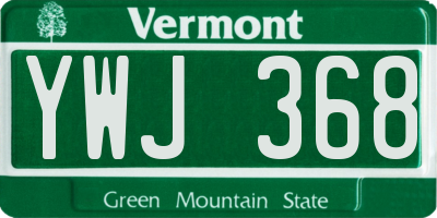 VT license plate YWJ368