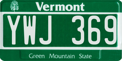 VT license plate YWJ369