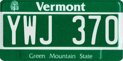 VT license plate YWJ370