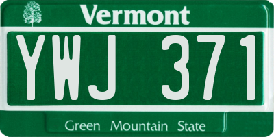 VT license plate YWJ371