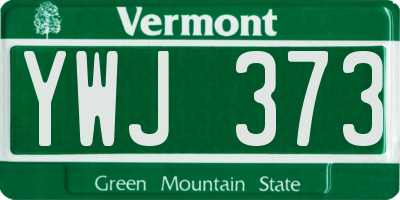 VT license plate YWJ373