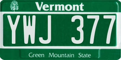 VT license plate YWJ377