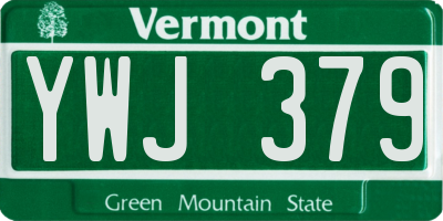 VT license plate YWJ379