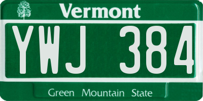 VT license plate YWJ384
