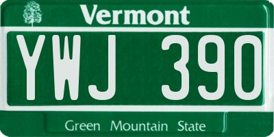 VT license plate YWJ390