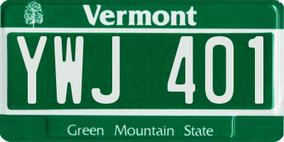 VT license plate YWJ401