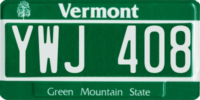 VT license plate YWJ408