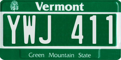 VT license plate YWJ411
