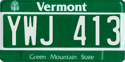 VT license plate YWJ413