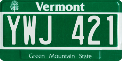 VT license plate YWJ421