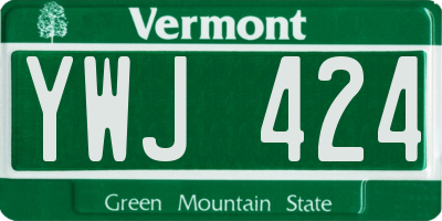 VT license plate YWJ424