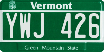 VT license plate YWJ426