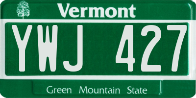 VT license plate YWJ427
