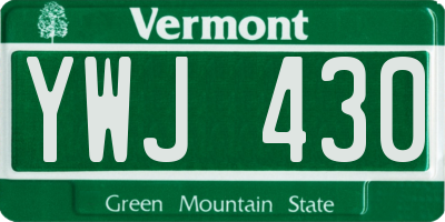 VT license plate YWJ430
