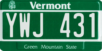 VT license plate YWJ431
