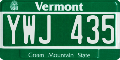 VT license plate YWJ435