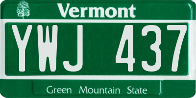 VT license plate YWJ437