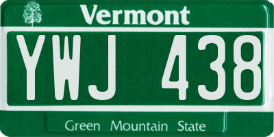 VT license plate YWJ438