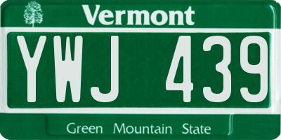 VT license plate YWJ439