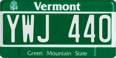 VT license plate YWJ440