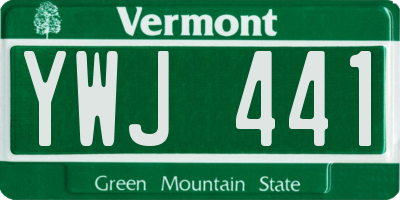 VT license plate YWJ441