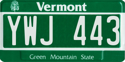VT license plate YWJ443