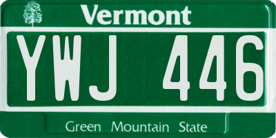 VT license plate YWJ446
