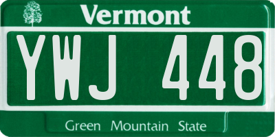 VT license plate YWJ448