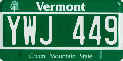 VT license plate YWJ449