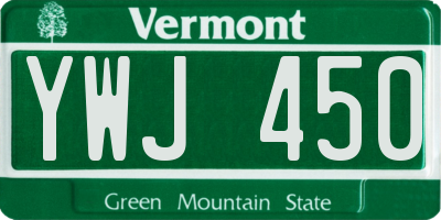 VT license plate YWJ450