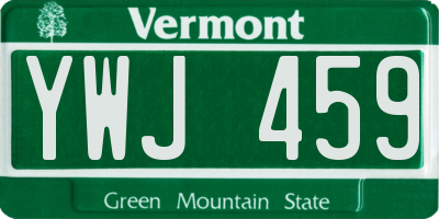 VT license plate YWJ459