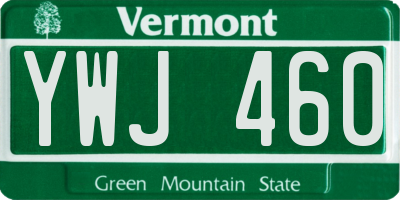VT license plate YWJ460