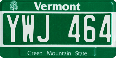 VT license plate YWJ464