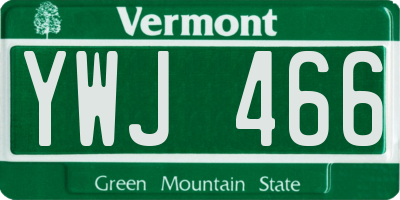 VT license plate YWJ466