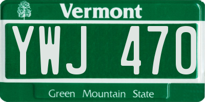 VT license plate YWJ470