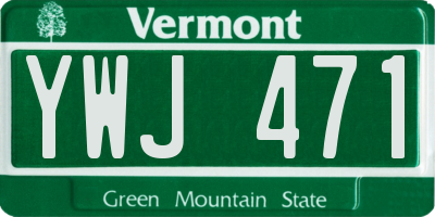 VT license plate YWJ471