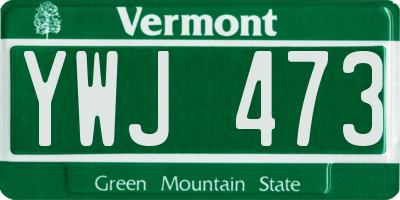 VT license plate YWJ473