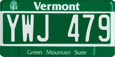 VT license plate YWJ479